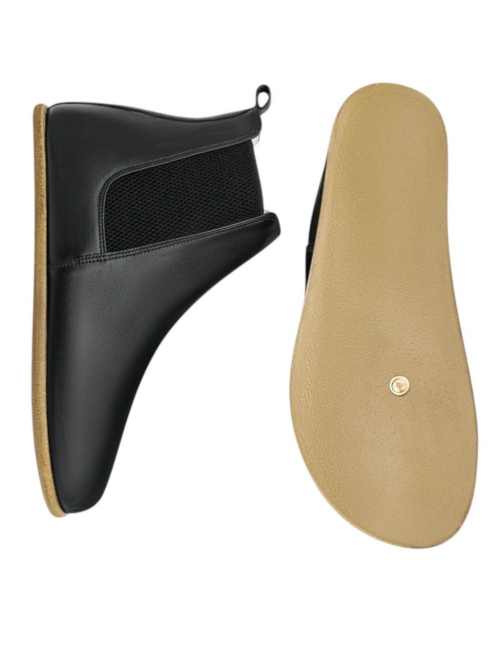 Earthing Harmony Grounding bBarefoot Black Leather Chelsea Boots Size 38/7-7.5 U